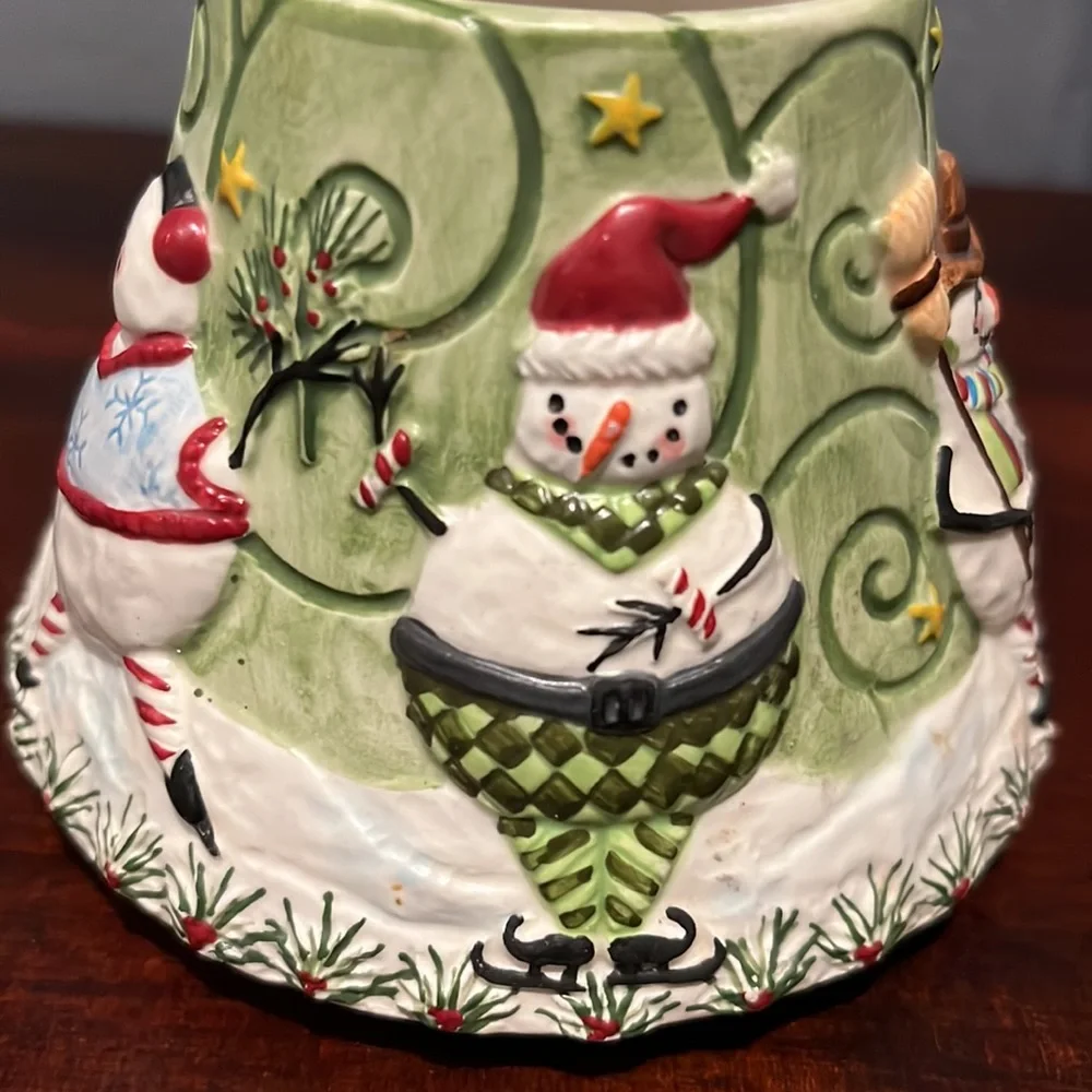 Yankee Candle Small Topper Shade Snowmen Pine